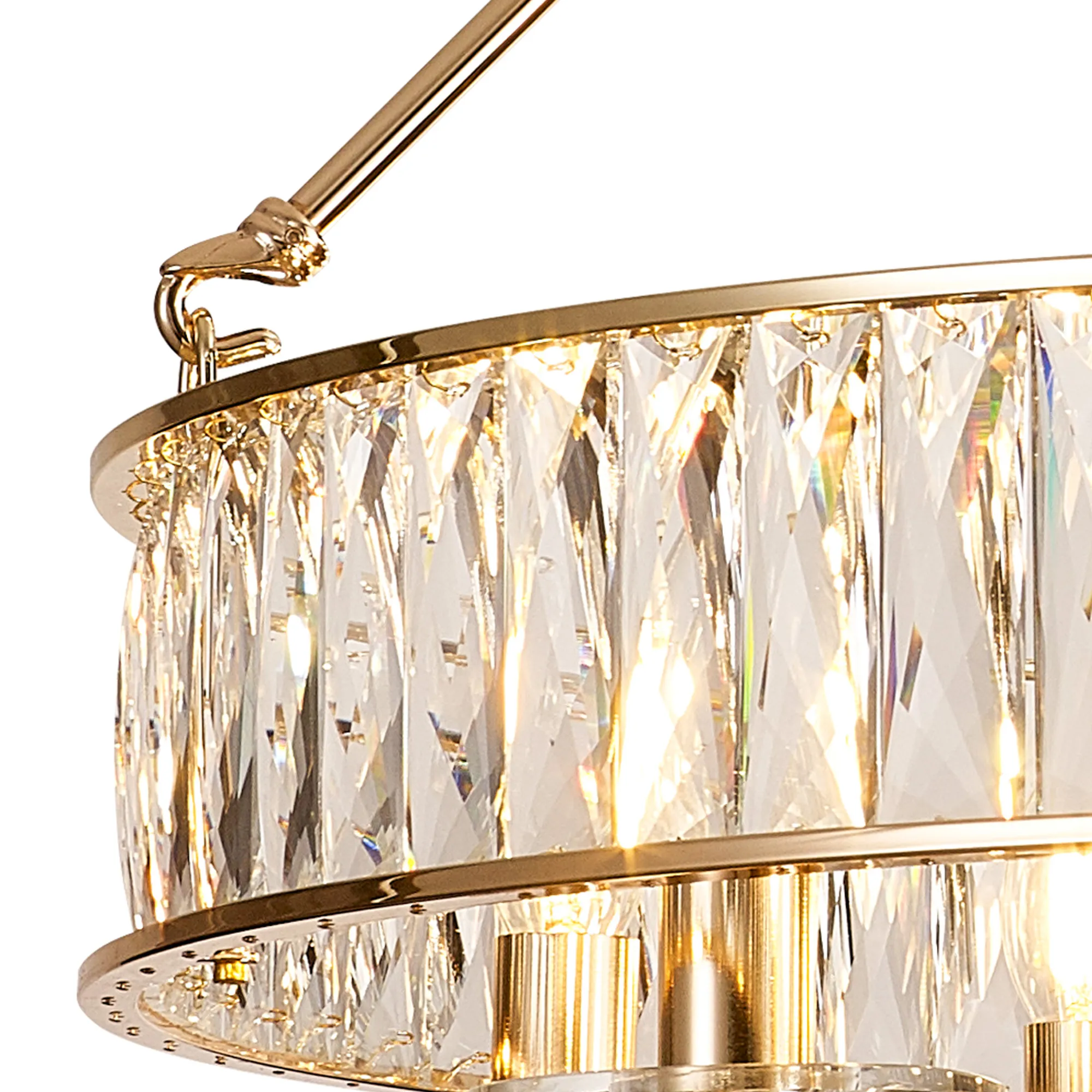 Vivienne Crystal Pendant/Semi Ceiling 8 Light French Gold IL31826  Diyas Vivienne French Gold